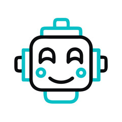 Poster - Robot Face Icon Representing Friendly AI Assistant