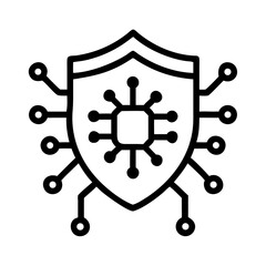 Aufkleber - Shield with Circuits Icon Representing Cybersecurity Protection