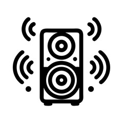 Poster - Speaker with Sound Waves Icon Representing Party Music