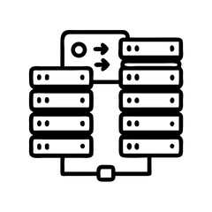 Fototapete - Stacked Servers Icon Representing Data Management