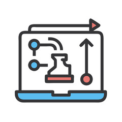 Poster - Strategy Planning Icon Representing Digital Workflow