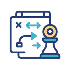 Poster - Strategy Planning Icon Representing Digital Workflow