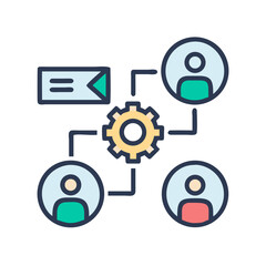 Aufkleber - Team Collaboration Icon Representing Content Creation Workflow