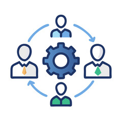 Aufkleber - Team Collaboration Icon Representing Content Creation Workflow