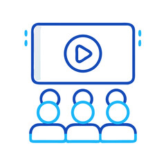 Poster - Video Audience Icon Representing Viewer Engagement
