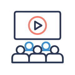 Poster - Video Audience Icon Representing Viewer Engagement