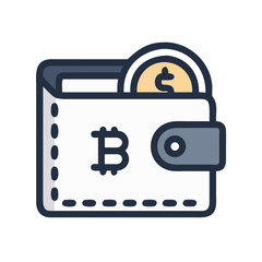 Poster - Wallet with Bitcoin Icon Representing Crypto Wallet