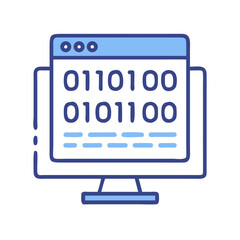 Poster - Web Code Display Icon Representing Binary Programming