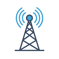 Poster - Wireless Tower Icon Representing IoT Signal Transmission