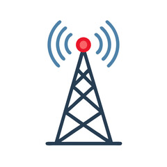 Poster - Wireless Tower Icon Representing IoT Signal Transmission