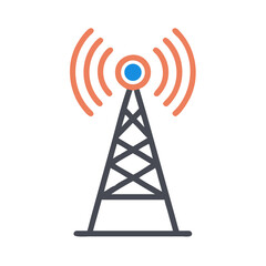 Poster - Wireless Tower Icon Representing IoT Signal Transmission