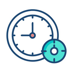 Aufkleber - Work Time Clock Icon Representing Labor Hours