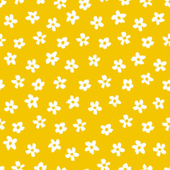 Wall Mural - Monochrome hand drawn seamless floral pattern background. Vector