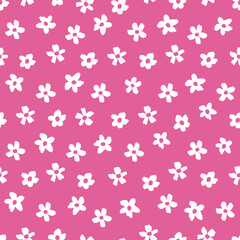 Wall Mural - Monochrome hand drawn seamless floral pattern background. Vector