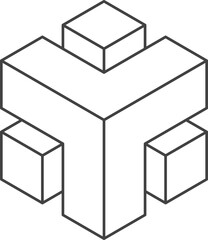 Poster - Stylish isometric cube illustration, perfect for modern designs, technology concepts, or architectural presentations.  Clean lines  minimalist style ensure versatility across various projects.