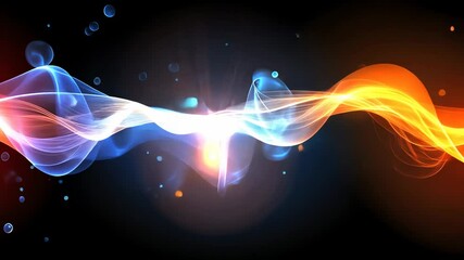 Poster - Abstract flames, blue and orange, contrasting elements.