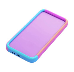 Poster - 3D Smartphone Icon With Transparent Background. Isolated blank mobile phone in plastic cartoon style.