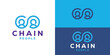 © Hi_std - Simple chain people logo template. People connect logo design vector illustration.