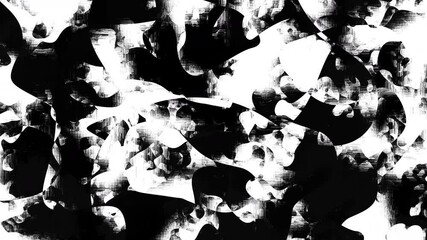Poster - A 15 second loop of white grunge over black. Stop motion video grunge effect texture