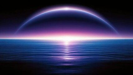 Poster - Cosmic sunrise over a celestial ocean.