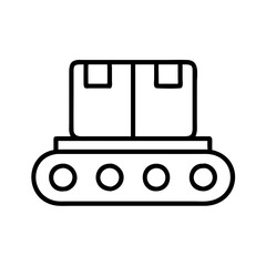 Poster - conveyor belt with boxes vector illustration automated system manufacturing line icon design