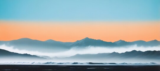 Poster - The sky is a beautiful mix of blue and orange