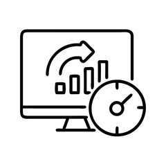 Poster - Analysis performance monitor business graph chart arrow time management dashboard display report data