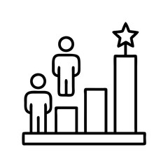 Poster - Achievement success leadership goal career growth business chart star people diagram progress plan