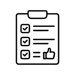 Poster - Checklist clipboard task check mark list to do item survey form with thumbs up approval icon