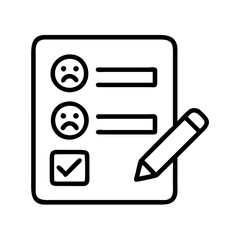 Poster - Feedback form survey customer satisfaction questionnaire evaluation checklist with pencil icon