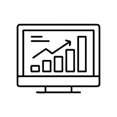 Poster - Growth chart on computer screen showing business success and financial performance analysis report data