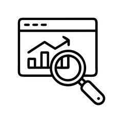 Poster - Data analysis growth chart with magnifying glass for business analytics and market research