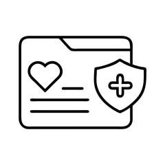 Poster - health record medical data protection healthcare security insurance safety heart plus shield
