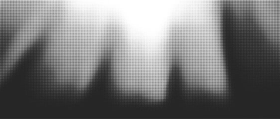 Aufkleber - Contemporary Light Rays Background with Gradient Halftone Dots. Abstract Geometric Pattern and Glitch Effect for Graphic Design. Creative White Texture Overlay and Cyber Punk Banner Art.