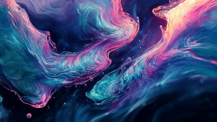 Poster - Abstract liquid swirls in vibrant colors.