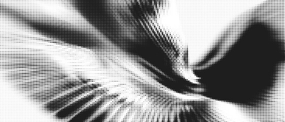 Aufkleber - Dynamic Abstract Manga-Inspired Halftone Background with Gradient Lines and Motion Effects 
