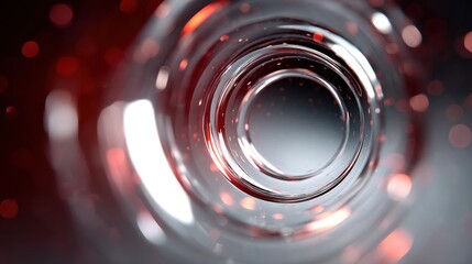 Fototapete - Abstract swirling liquid glass texture with red light bokeh creating a mesmerizing and dynamic visual effect ideal for backgrounds.