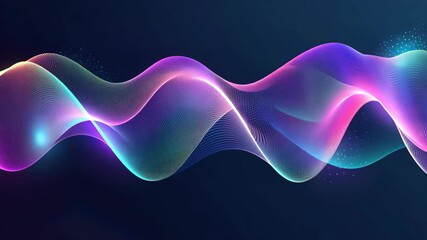 Poster - Abstract, vibrant, wavy, glowing, digital, lines, design.