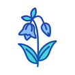 © Xihan - Bluebell Flower Icon Illustration on a Black Background