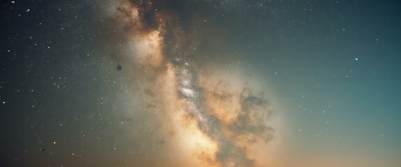 Aufkleber - A Majestic Celestial Display: Shimmering Stars and Cosmic Dust in a Panoramic Night Sky
