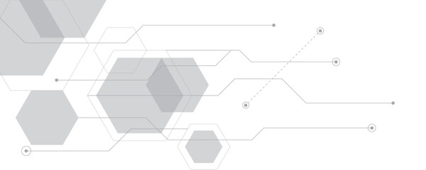 Abstract white gray digital technology futuristic circuit board background design.