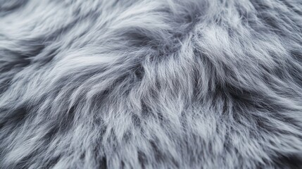 close-up view of soft, gray, faux fur texture.