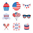 © MarufIslam - 4th of July design bundle, USA Independence Day vector design collection on white background