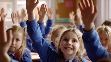 Poster - Young School Children Excitedly Engage in Classroom Learning Generative AI