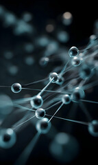 Poster - Interconnected spheres create a network of translucent digital artistry
