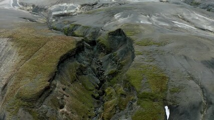 Wall Mural - Flying over the landscape of Iceland during daytime
