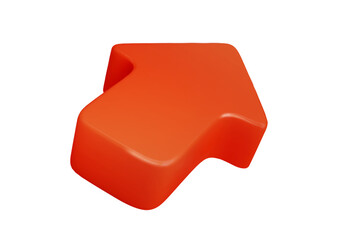 Fototapete - Red arrow 3d pointer. Vector mouse cursor. Computer interface. Click cursor icon PNG