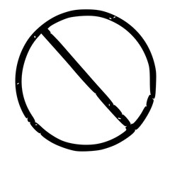 Poster - Prohibition Sign - Black and White Icon