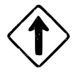 Poster - Upward Arrow Grunge Icon in Rhombus Shape