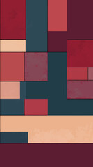 Poster - Minimalist Offset Quad Composition Abstract Geometric Vector Art Design